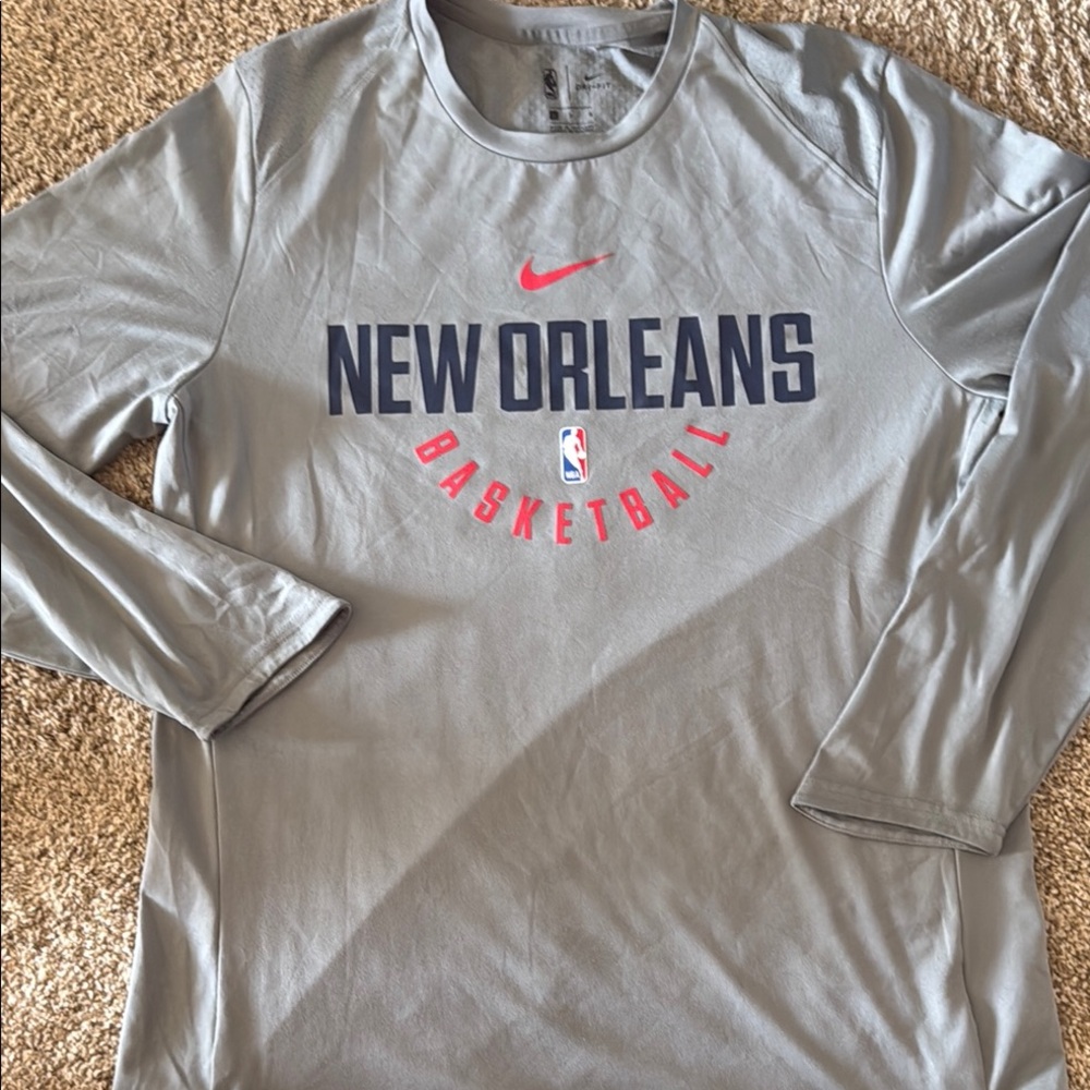 Nike Gray Long Sleeve Basketball Tee
